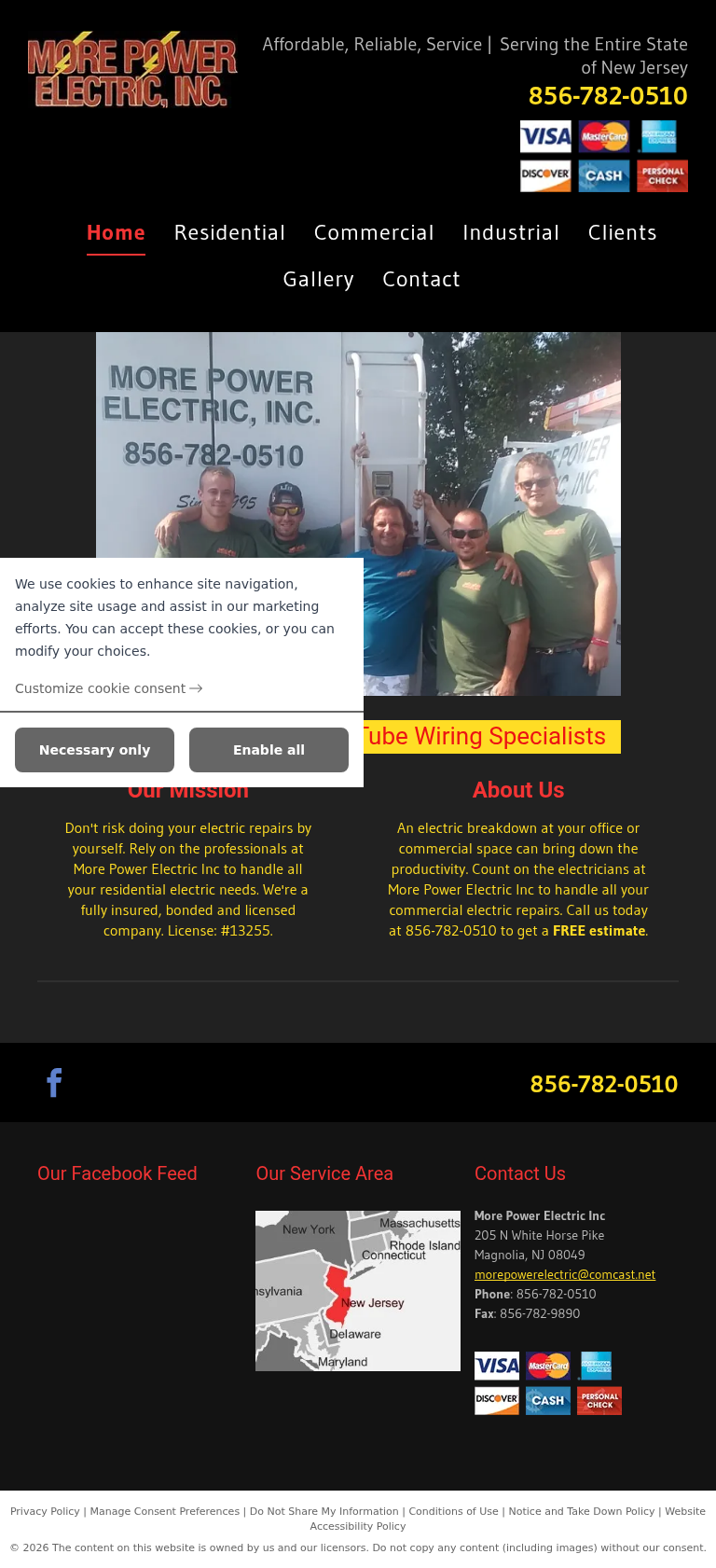 Current mobile website screenshot for More Power Electric, Inc.